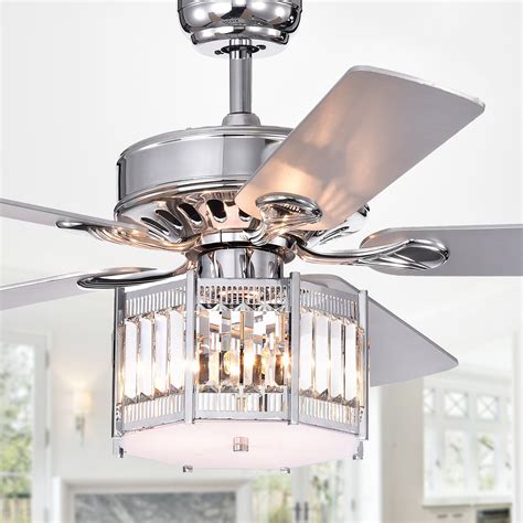 valens chrome    blade lighted ceiling fan  octogon shade remote controlled walmart