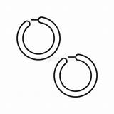 Earring Hoop Huggie Vectors sketch template
