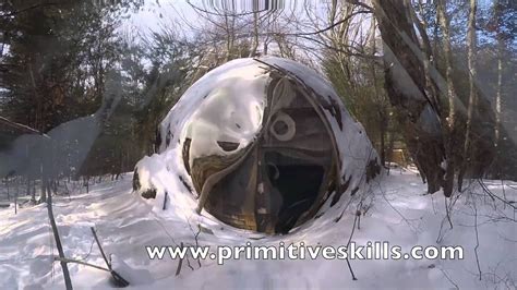 Earth Lodge Winter Survival Shelter Challenge Youtube