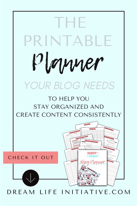 printable planner  blog   write consistently join