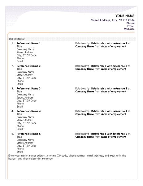 entry level resume reference sheet business letter template student