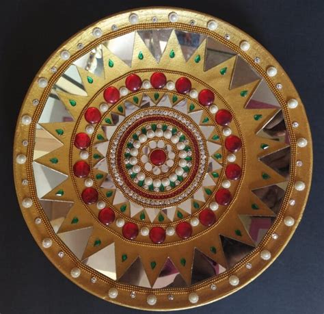 wall decor plates  lippan art  international indian folk art gallerymud  mirror