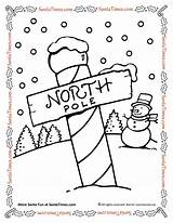 Coloring Pole North Santa Pages Northpole Printable Kids sketch template
