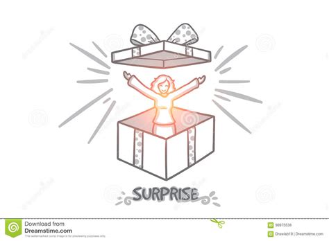 surprise concept hand drawn isolated vector stock vector