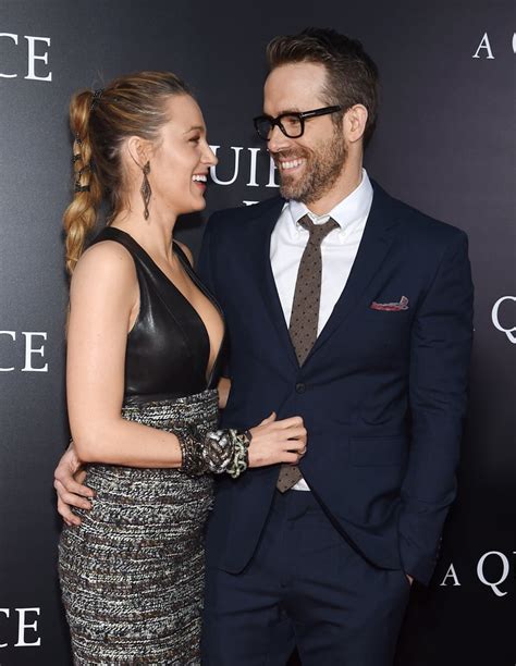 blake lively and ryan reynolds at a quiet place premiere popsugar celebrity
