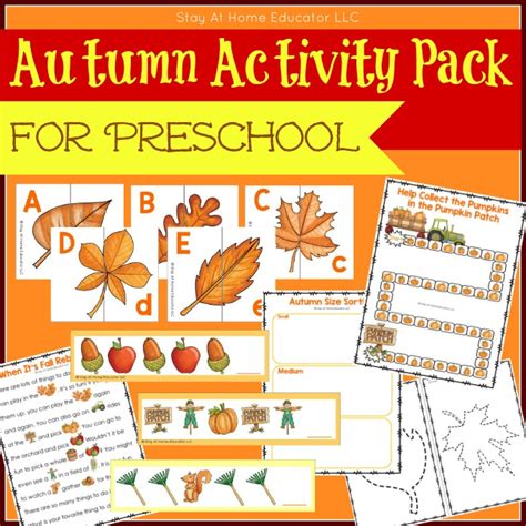 prep fall activities  preschoolers stay  home educator