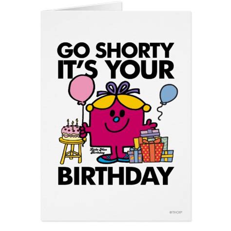 Little Miss Birthday Go Shorty Version 3 Greeting Card Zazzle