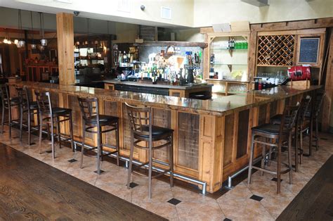 hand crafted reclaimed wood bar  muddy river building company