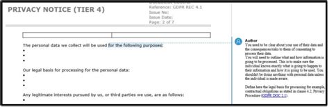 write  gdpr data privacy notice  template   governance uk blog