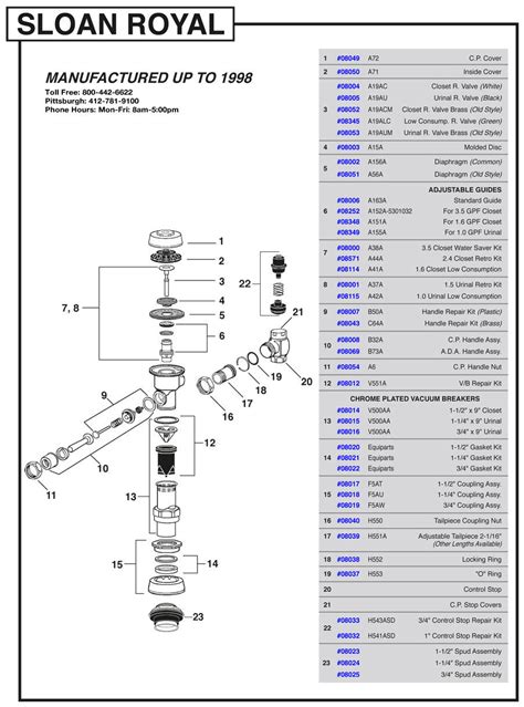 diagram sloan regal flush valve parts diagram mydiagramonline