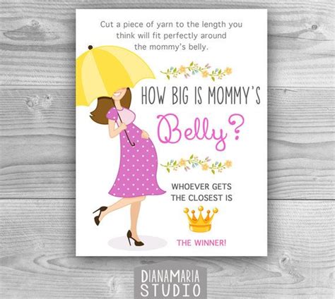 big  mommys belly game printable baby  dianamariastudio