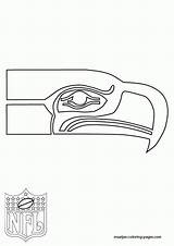 Seahawks Coloring Pages Seattle Logo Nfl Outline Popular Library Coloringhome sketch template