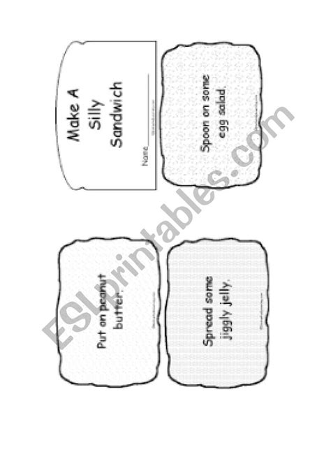 sandwich template esl worksheet  apaumier