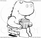 Movie Rex Coloring Popcorn Happy Theater Clipart Cartoon Thoman Cory Outlined Vector 2021 sketch template