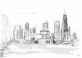 Skyline Chicago Outline Drawing Coloring Paintingvalley sketch template