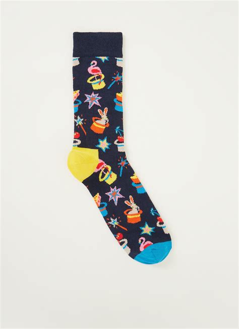 happy socks magic sokken met print zwart de bijenkorf