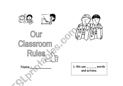 classroom rules booklet part  editable esl worksheet  izulia