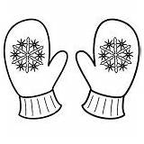 Mittens Coloring Pages Snowflake Season Winter sketch template