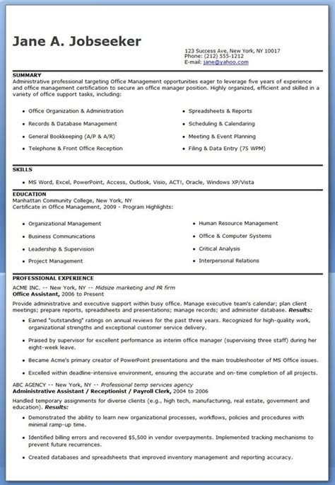 office assistant resume sample career life pinterest