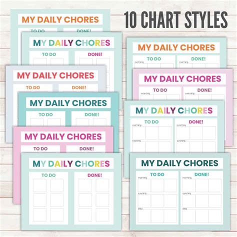 customizable picture chore chart  organize  kids daily schedule
