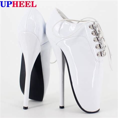 upheel extreme hi heel sexy appr 18cm heel white patent women ballet