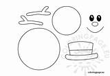 Snowman Template Winter Coloring Printable Clip Pages Nose Board Wooden Hat Clipart Face Kids Templates Designs Circle Cute Coloringpage Eu sketch template