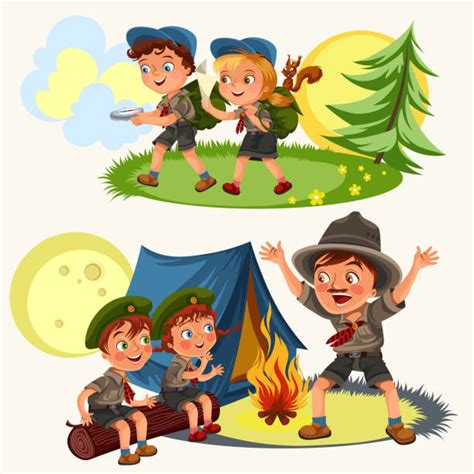 boy scout uniform guide illustrations royalty  vector graphics