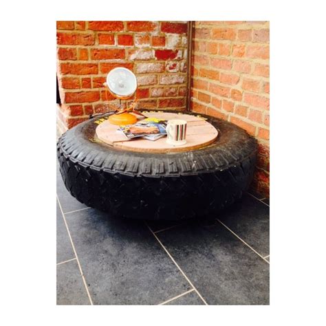recycled coffee table tyre upcycled table retro home