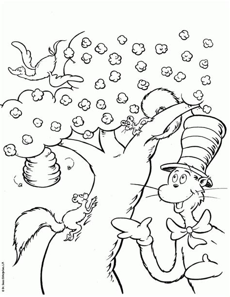 printable cat   hat coloring pages  kids cartoon
