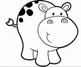Hippo Hippopotamus Getcolorings Getdrawings sketch template