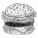 Burger Sketch Transparent Logo Menu Pizza Hamburger Vector Food Sandwich Burgers Illustration Chips Colors Fish Footprints Sand Template Svg Sketches sketch template
