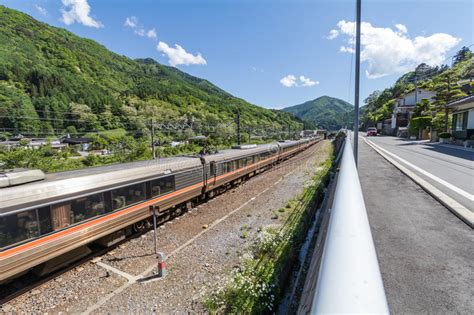 passenger train on railway at narai is a small town in nagano