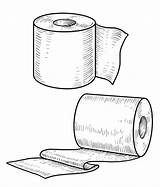Toilet Paper Illustrations Drawing Vector Ink Illustration Engraving Line Digitalized Then Made Stock sketch template