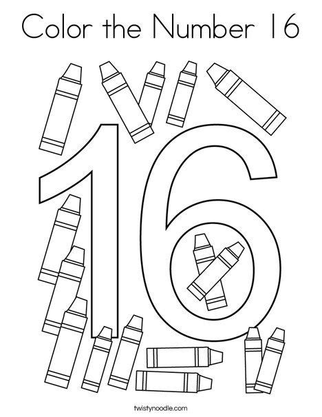 color  number  coloring page twisty noodle numbers preschool