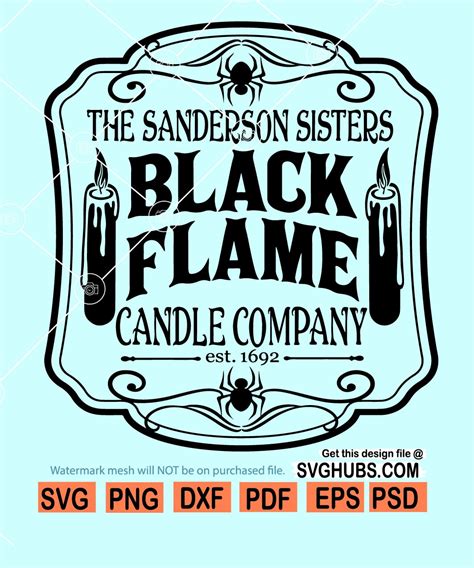 black flame candle svg hocus pocus svg sanderson sisters svg