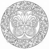 Coloring Mandala Pages Meditation Printable Butterfly Color Adult Mandalas Book Designs Adults Printables Print Animal Dover Publications Welcome Fall Colouring sketch template