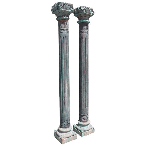 pair  tall limestone columns  doric capitals  sale  stdibs
