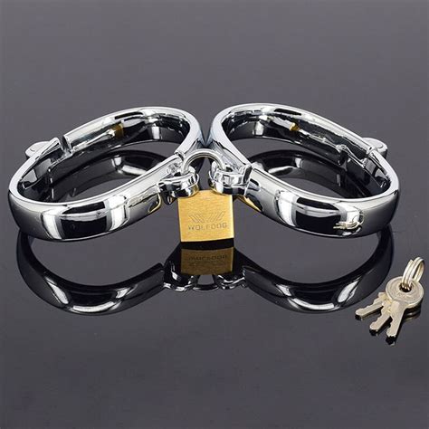 quality metal female sex handcuffs bdsm fetish slave bondage hand cuffs