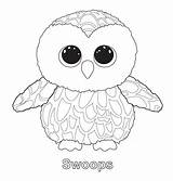 Ty Coloring Beanie Pages Boo Boos Swoops Printable Stuffed Slush Penguin Print Owl Babies King Color Animal Colouring Party Rocks sketch template