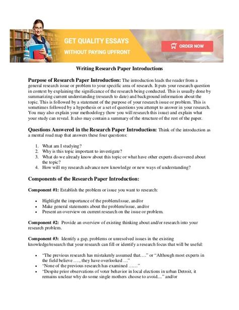 write research paper introduction