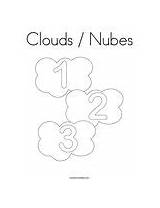Clouds Coloring Three sketch template