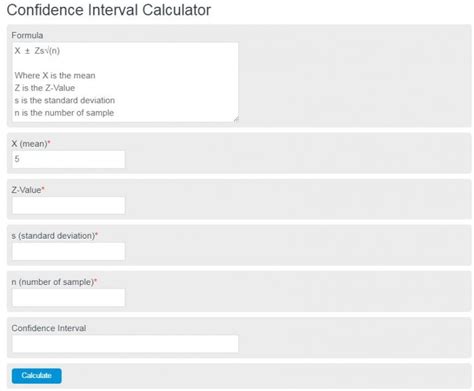 confidence interval calculator    means calculator academy