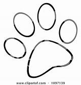 Paw Dog Print Coloring Getcolorings sketch template