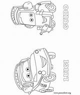 Coloring Cars Pages Luigi Guido Colouring Movie Disney Para Colorir Fun Characters Library Clipart sketch template