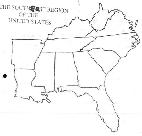 printable blank southeast region map