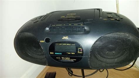 vintage jvc rc  boombox fmam radio  cd cassette players remote control  hoxton