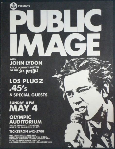 public image ltd 1st us tour poster with sex pistols imagery