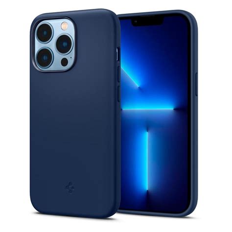 spigen silicone fit acs iphone  pro case navy blue spaceboy