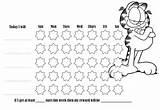 Behavior Chart Charts Printable Coloring Garfield Weekly Rewardcharts4kids sketch template