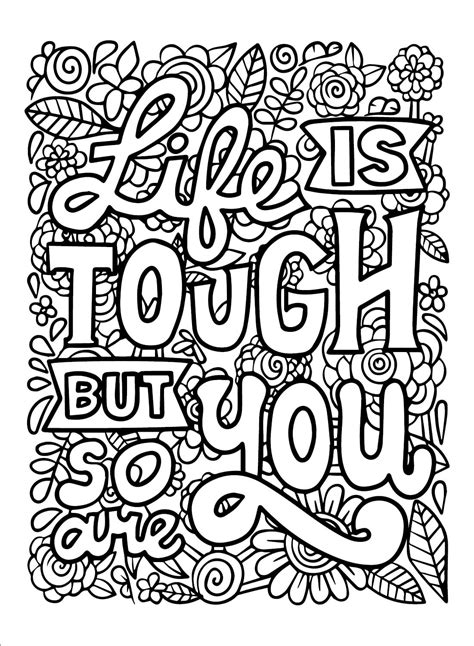 inspirational quotes  printable coloring page  print